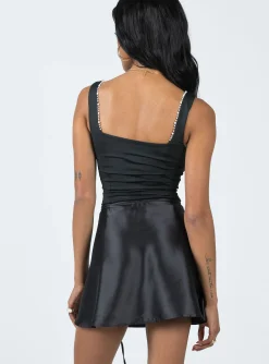 Princess Polly Dayrell Pearl Trim Bodysuit  Black Cheap