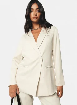 Princess Polly Deagon Blazer  Cream Store