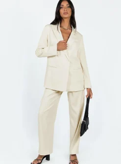 Princess Polly Deagon Blazer  Cream Store