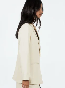 Princess Polly Deagon Blazer  Cream Store