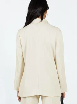 Princess Polly Deagon Blazer  Cream Store
