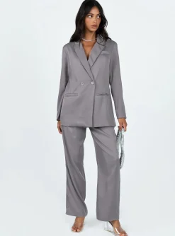Princess Polly Deagon Blazer  Grey New