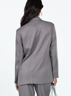 Princess Polly Deagon Blazer  Grey New
