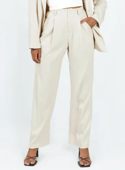 Princess Polly Deagon Pants  Cream Sale