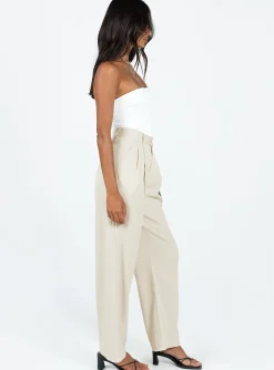 Princess Polly Deagon Pants  Cream Sale