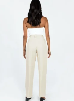 Princess Polly Deagon Pants  Cream Sale