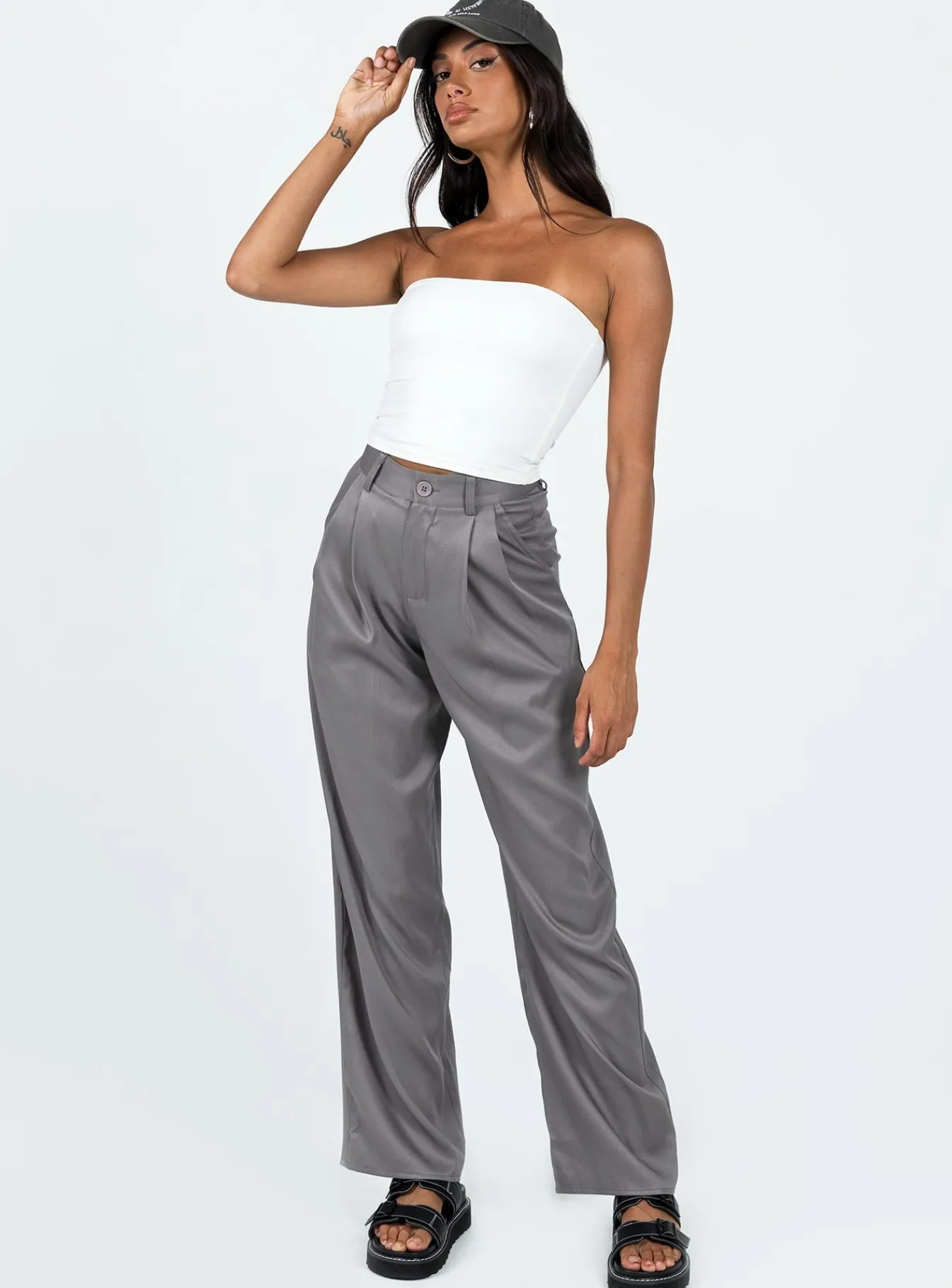 Princess Polly Deagon Pants Grey Cheap