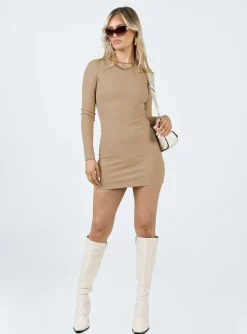 Princess Polly Dear Jane Mini Dress  Beige Sale