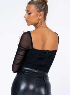 Princess Polly Delany Bodysuit Black Fashion