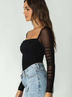 Princess Polly Delany Bodysuit Black Fashion