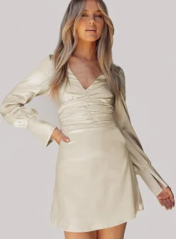 Princess Polly Deliah Mini Dress  Champagne Outlet