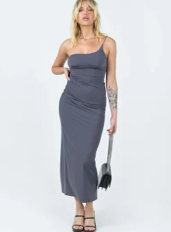 Princess Polly Deliza One Shoulder Maxi Dress  Grey Fashion