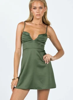 Princess Polly Della Mini Dress  Green Online