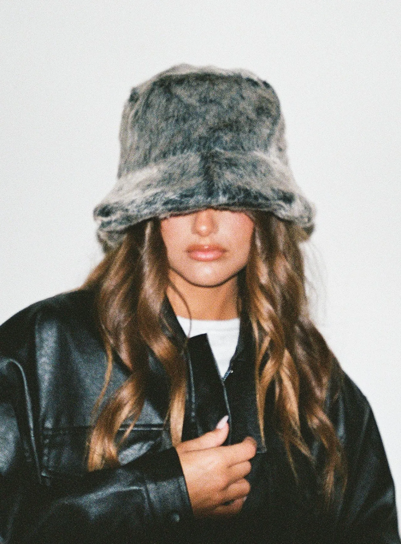 Princess Polly Delvey Fluffy Hat Grey Clearance