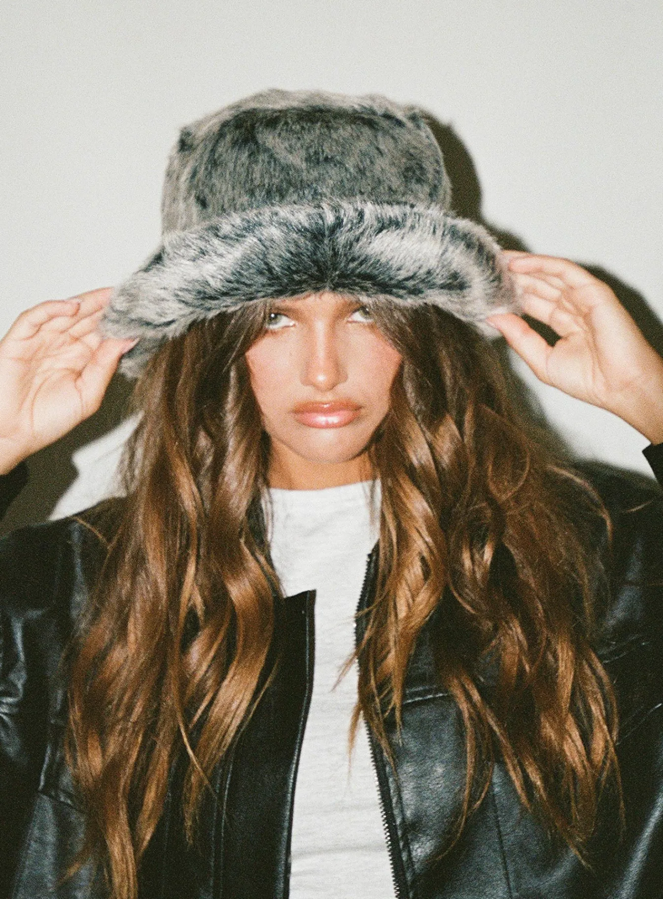 Princess Polly Delvey Fluffy Hat Grey Clearance