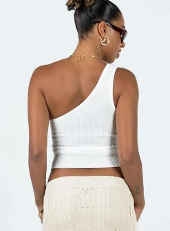Princess Polly Denham One Shoulder Top Ivory Outlet