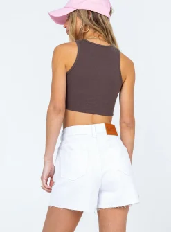Princess Polly Deni Denim Shorts  White Cheap