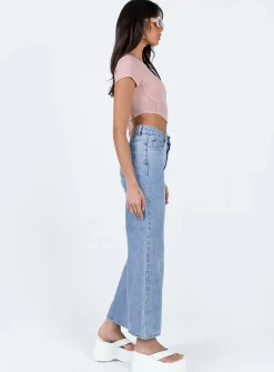 Princess Polly Denver Denim Jeans  Mid Wash Outlet