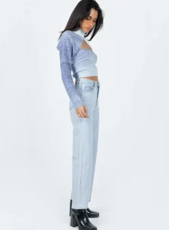 Princess Polly Denver Denim Jeans  Light Wash Outlet