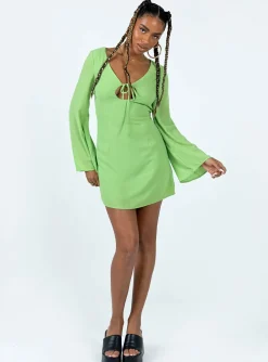 Princess Polly Denvers Long Sleeve Mini Dress Green Best