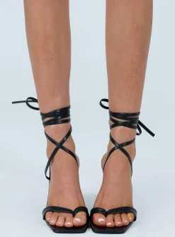 Princess Polly Desert Rain Heels  Black Online