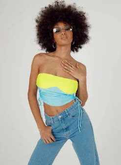 Princess Polly Deven Top/ Green   Blue Store