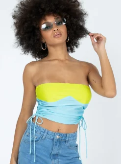 Princess Polly Deven Top/ Green   Blue Store