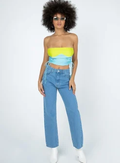Princess Polly Deven Top/ Green   Blue Store