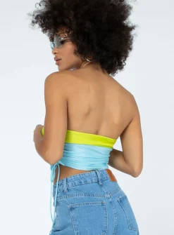 Princess Polly Deven Top/ Green   Blue Store