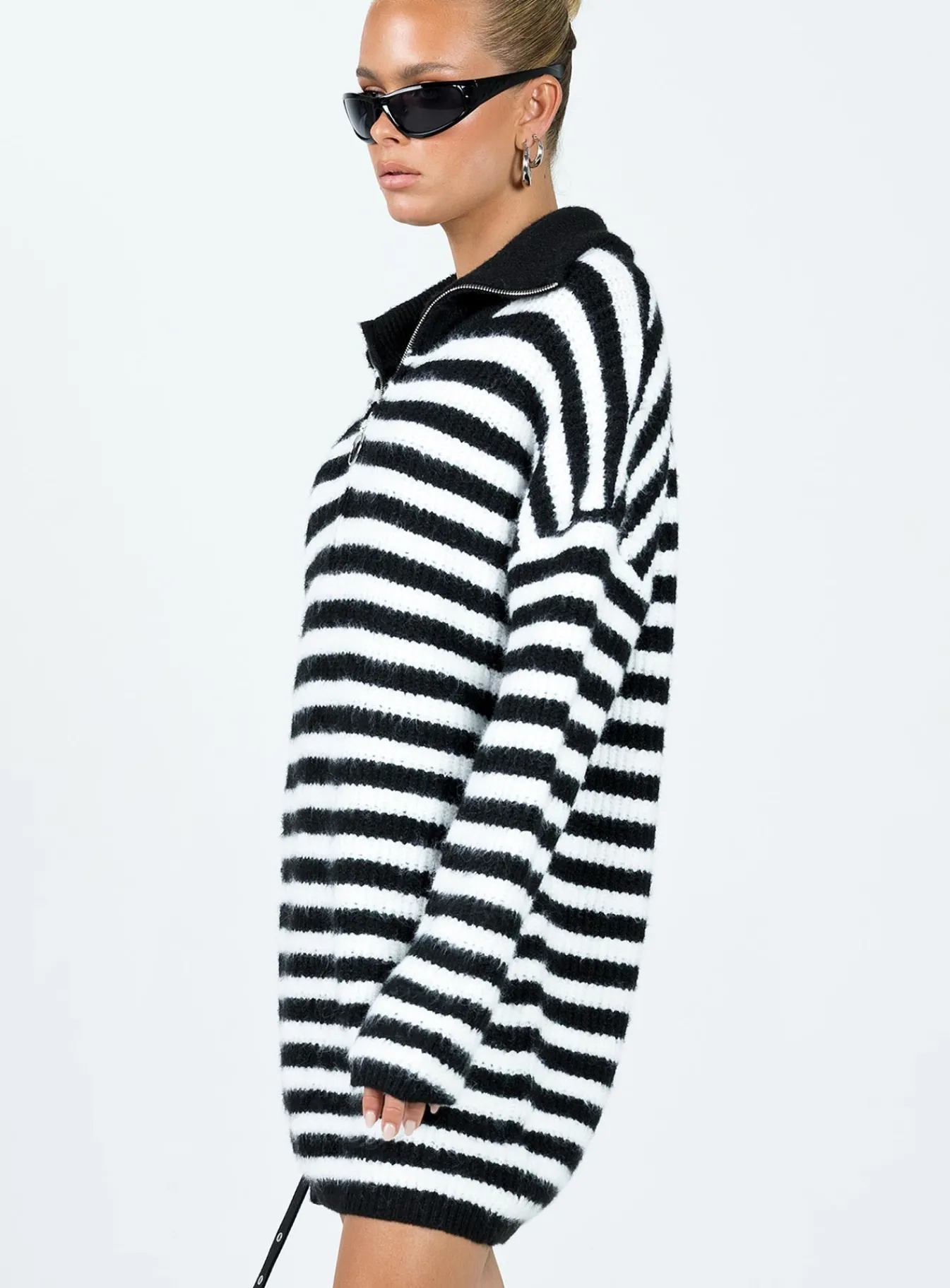 Princess Polly Deverell Sweater Dress Black / White Flash Sale