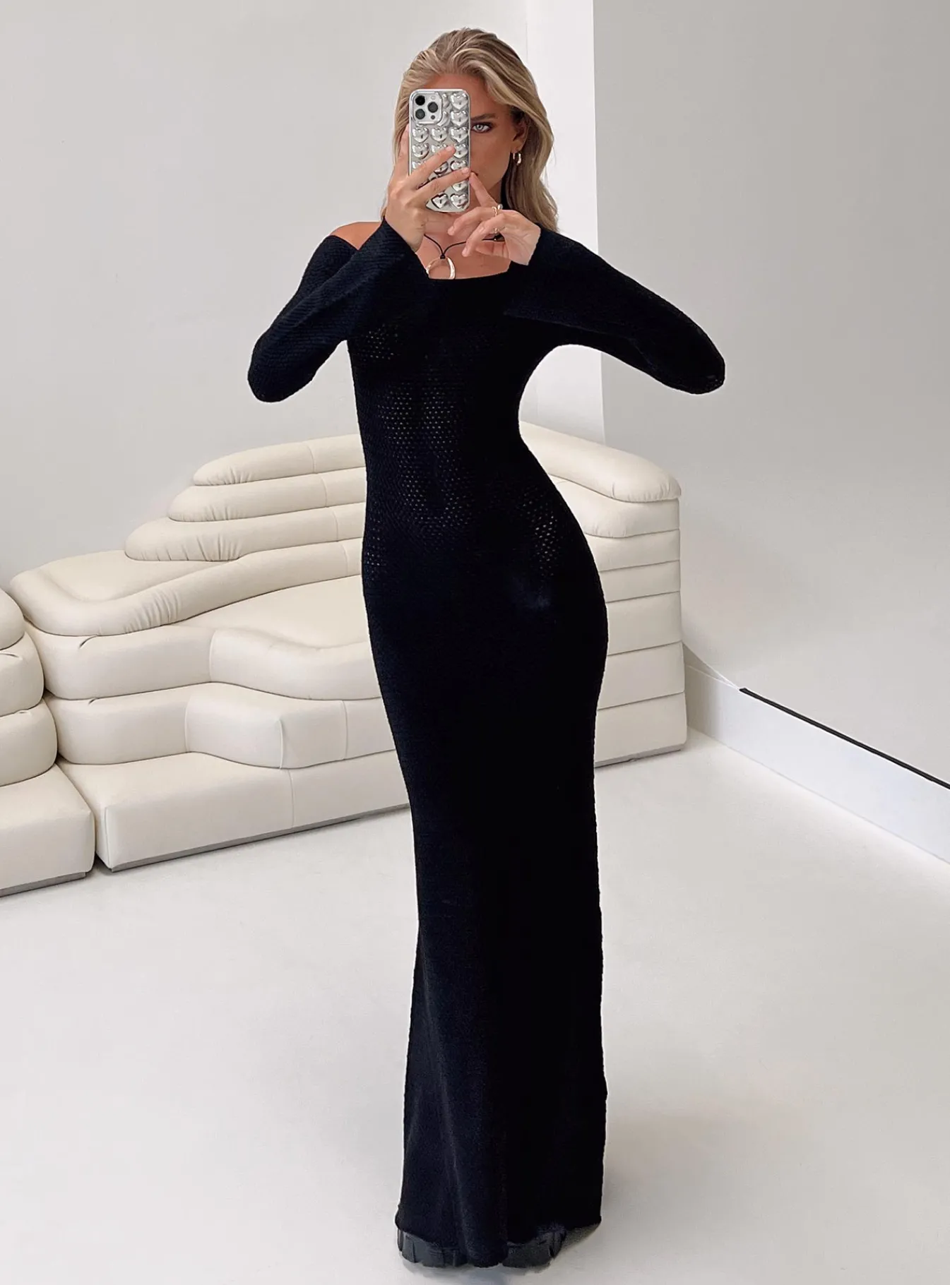 Princess Polly Devyn Off The Shoulder Maxi Dress Black Best