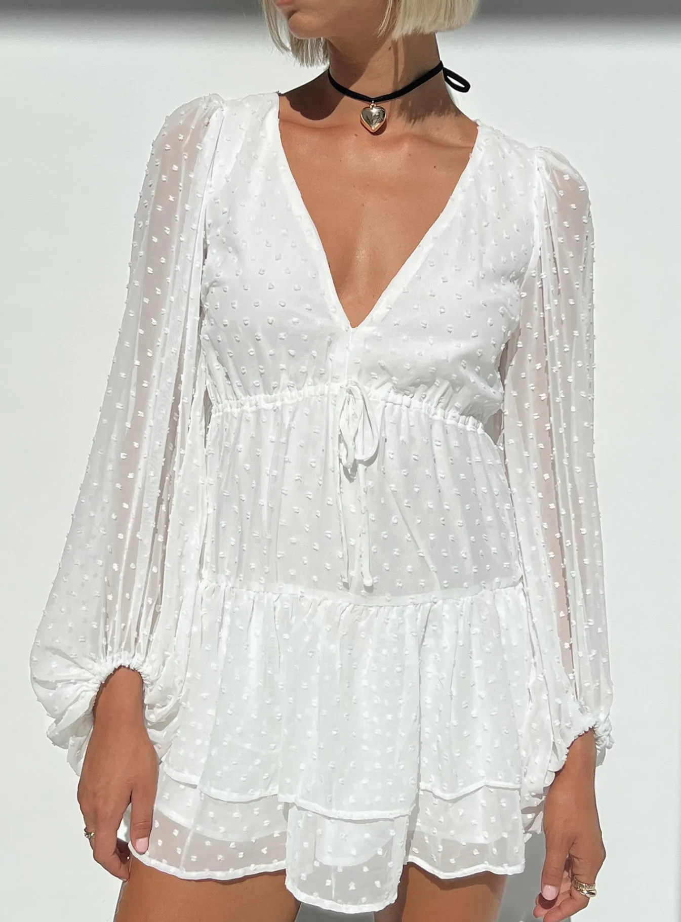 Princess Polly Dialla Long Sleeve Mini Dress White Shop