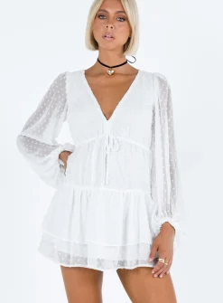 Princess Polly Dialla Long Sleeve Mini Dress White Shop