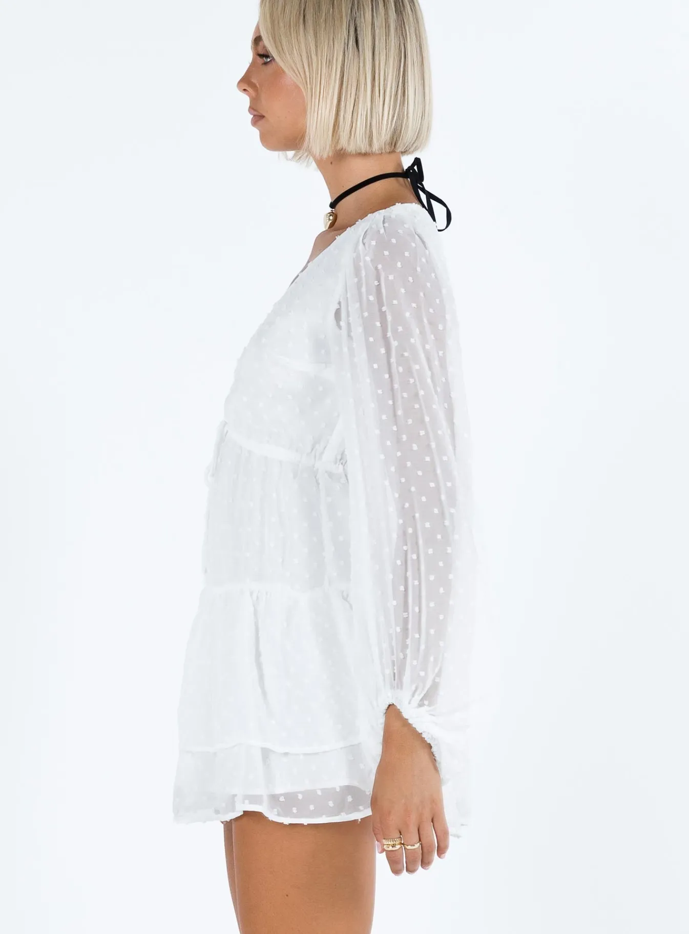 Princess Polly Dialla Long Sleeve Mini Dress White Shop