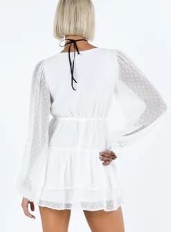 Princess Polly Dialla Long Sleeve Mini Dress White Shop