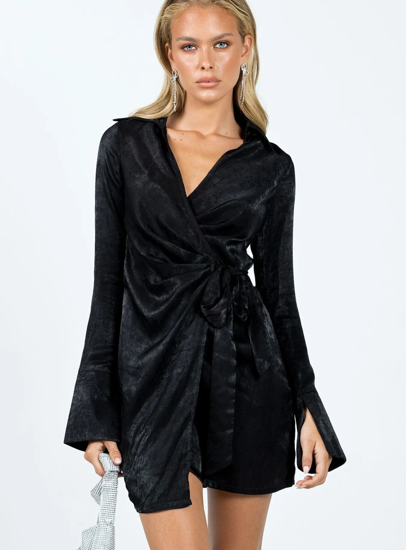 Princess Polly Diddam Long Sleeve Mini Dress Black Shop