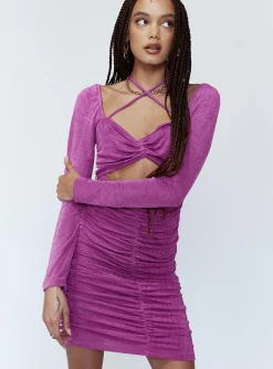 Princess Polly Dillon Mini Dress  Purple Hot