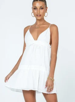 Princess Polly Dionne Mini Dress  White Clearance