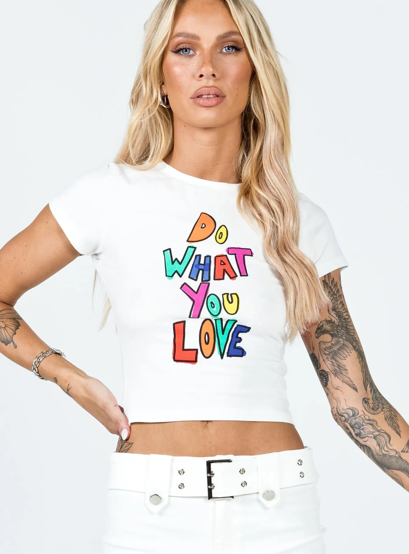 Princess Polly Do What You Love Tee White Outlet