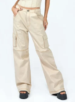 Princess Polly Dobson Pants  Beige Hot