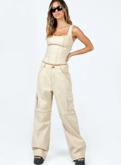 Princess Polly Dobson Pants  Beige Hot