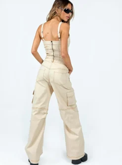 Princess Polly Dobson Pants  Beige Hot