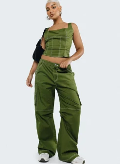 Princess Polly Dobson Pants  Green Cheap