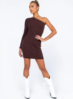 Princess Polly Dominika Mini Dress  Brown Store