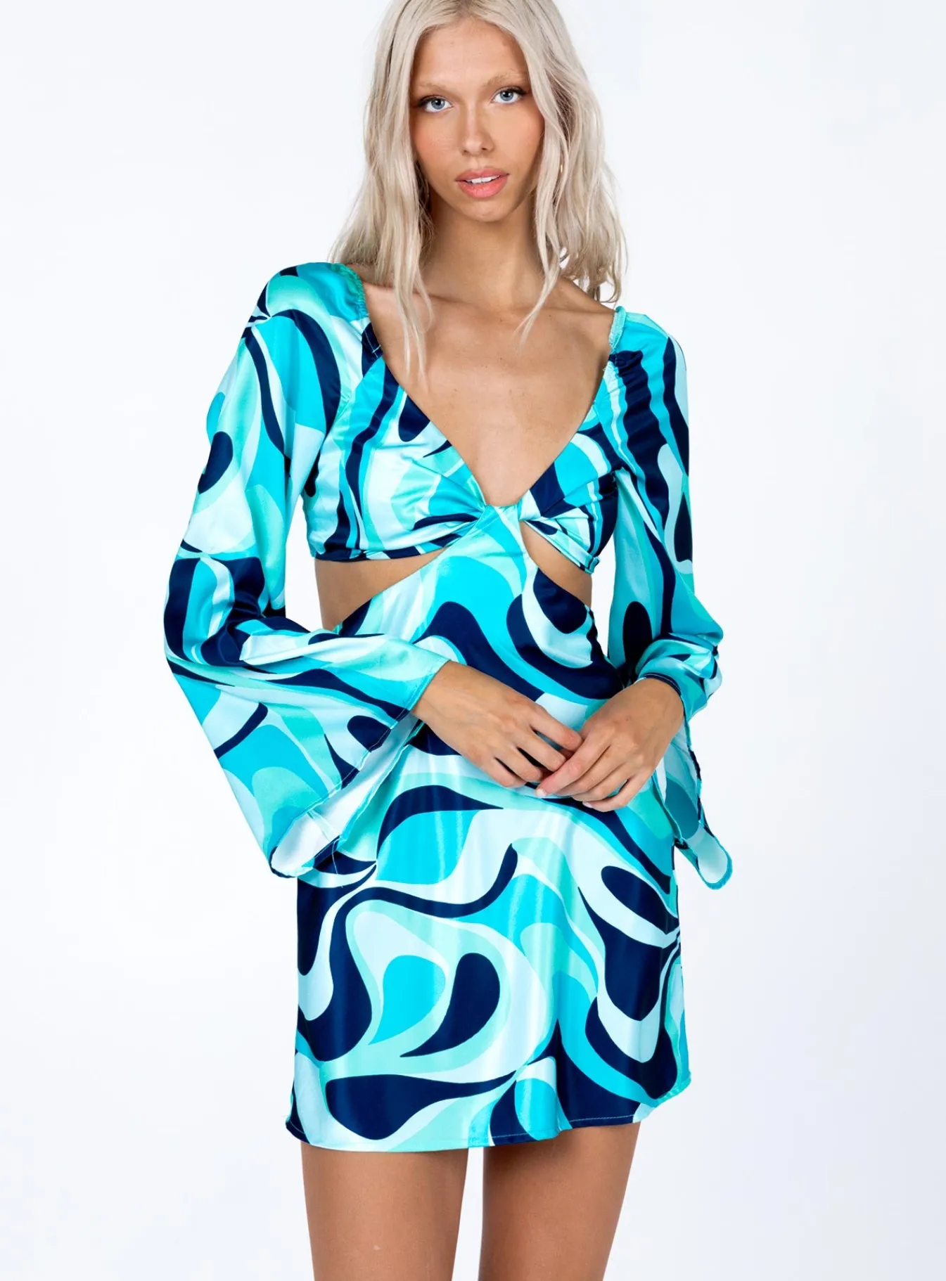 Princess Polly Dominique Mini Dressmulti Blue Store