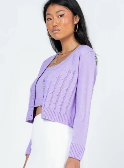 Princess Polly Donita Cardigan Set  Purple Cheap