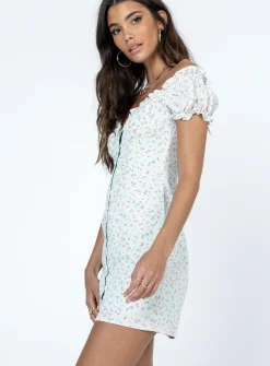 Princess Polly Donna Mini Dressfloral Green Best Sale