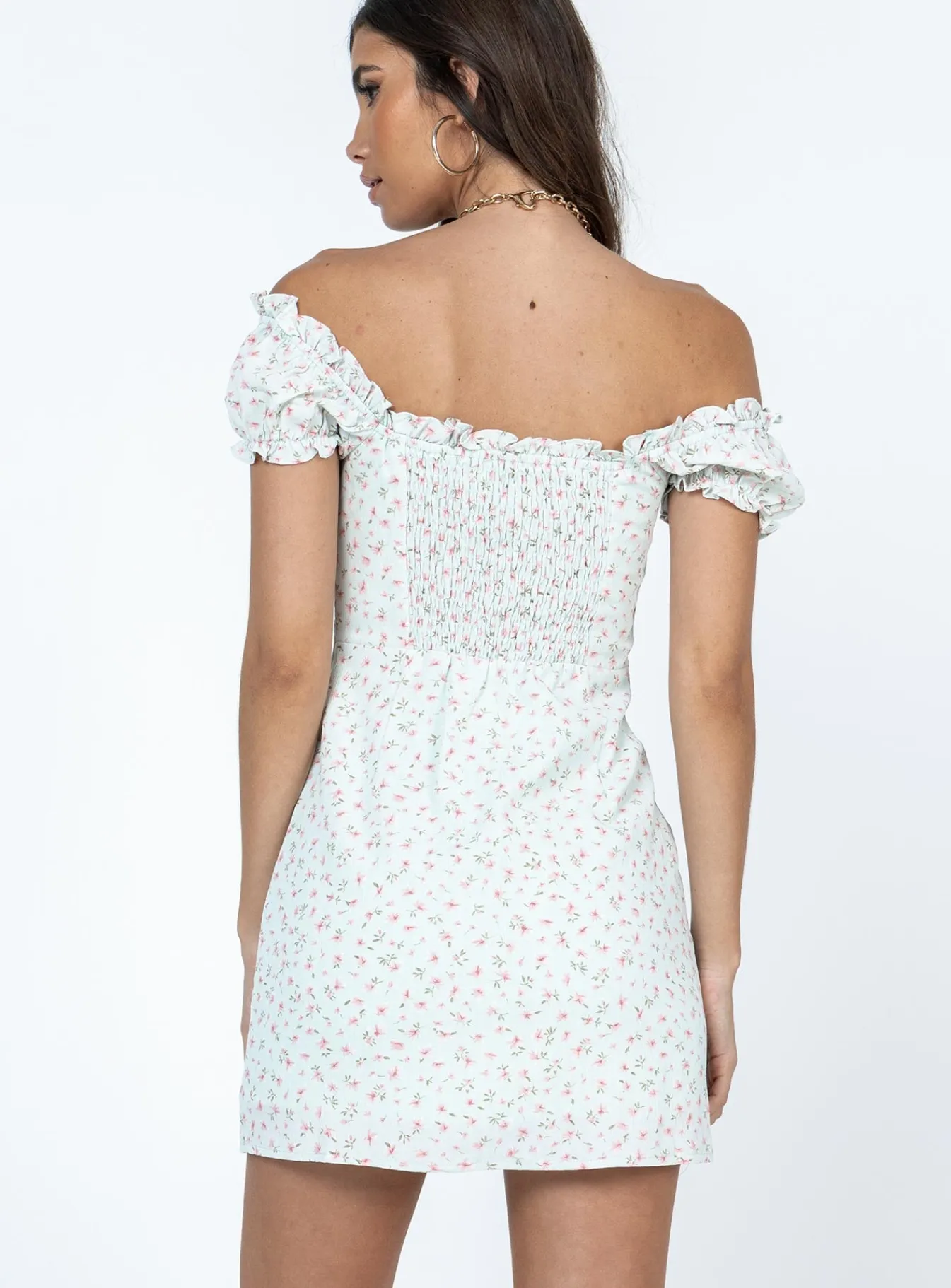 Princess Polly Donna Mini Dressfloral Green Best Sale