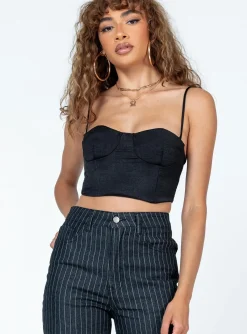 Princess Polly Doreen Top  Black Flash Sale