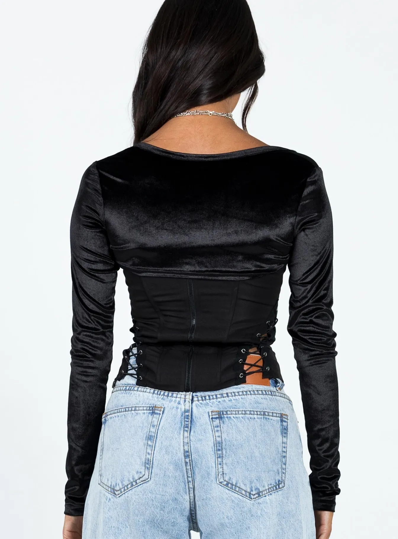 Princess Polly Doreene Velour Bolero Black Fashion